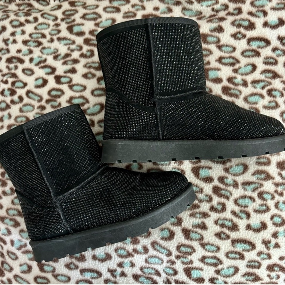 Bamboo rhinestones Black Sparkly Boots